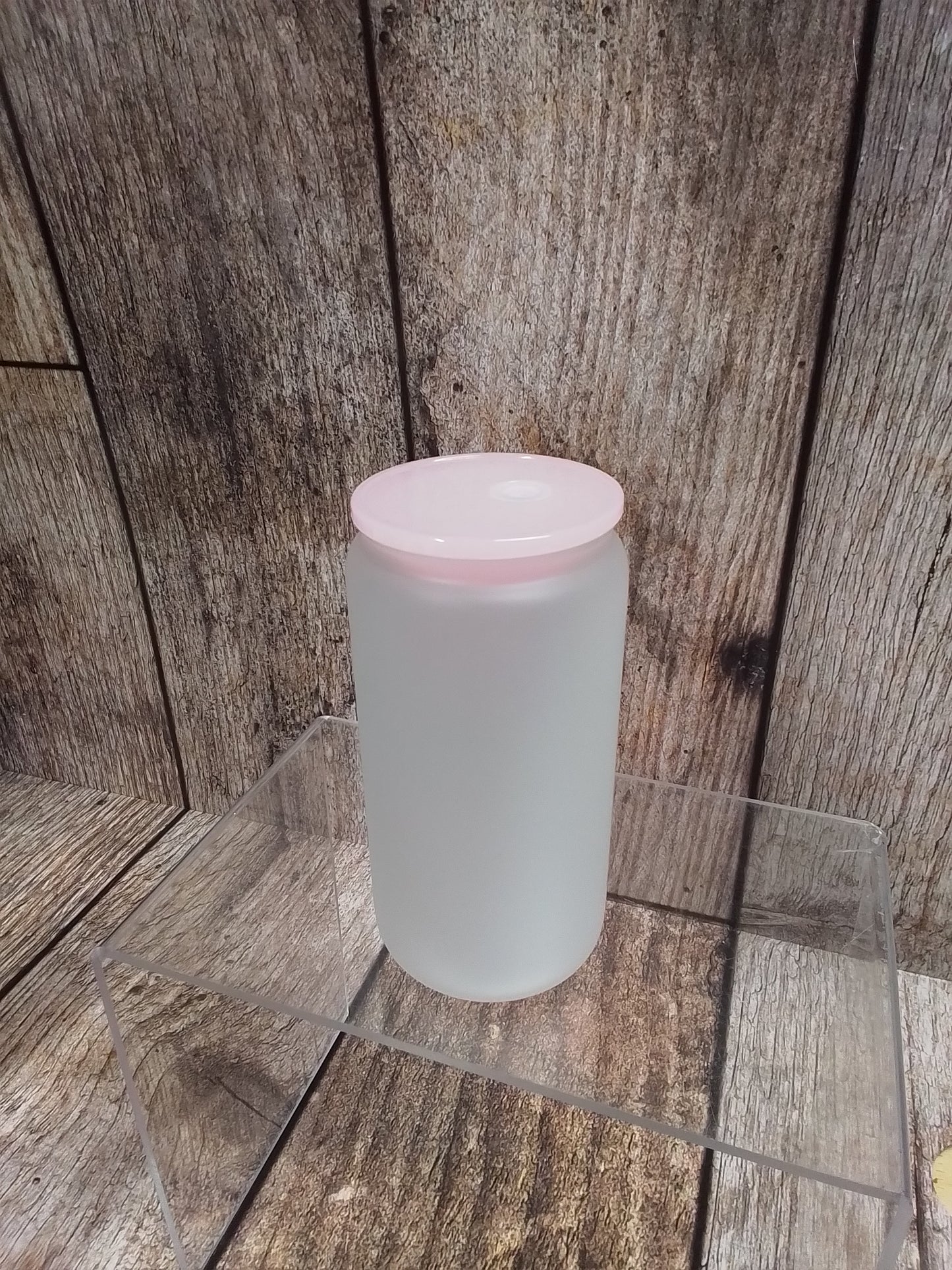 160z Frosted Glass W/colored lid