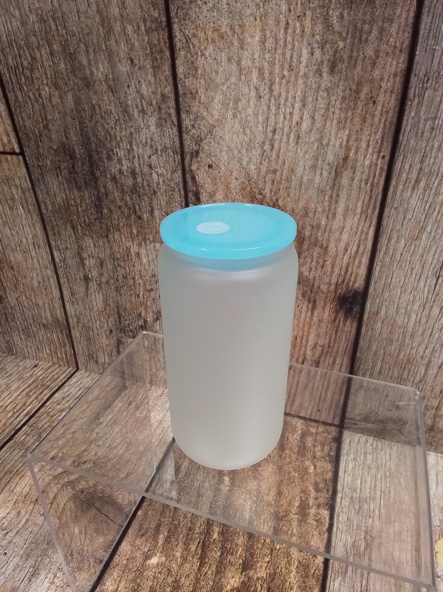 160z Frosted Glass W/colored lid