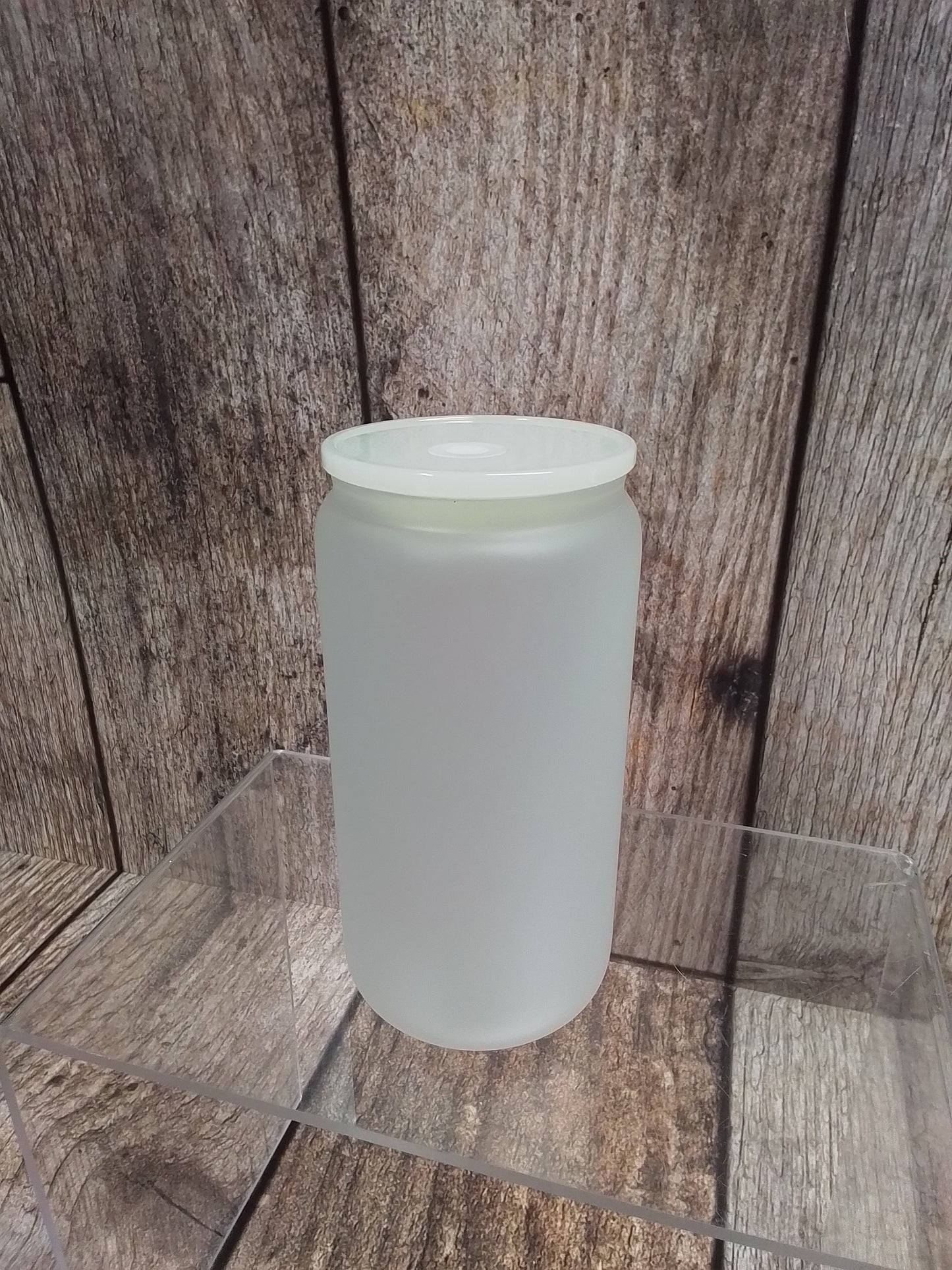 160z Frosted Glass W/colored lid