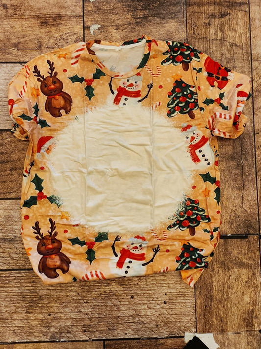 Sublimation Christmas Snowman & Reindeer t-shirt blank