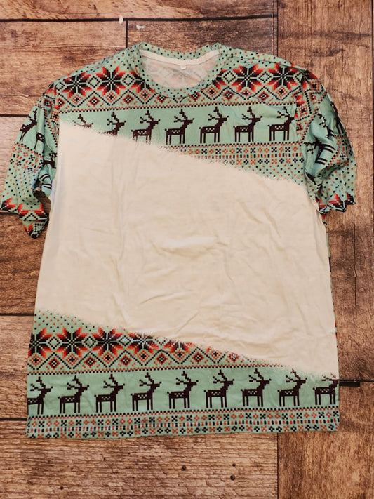 Green Christmas Reindeer with Blank Center T-shirts